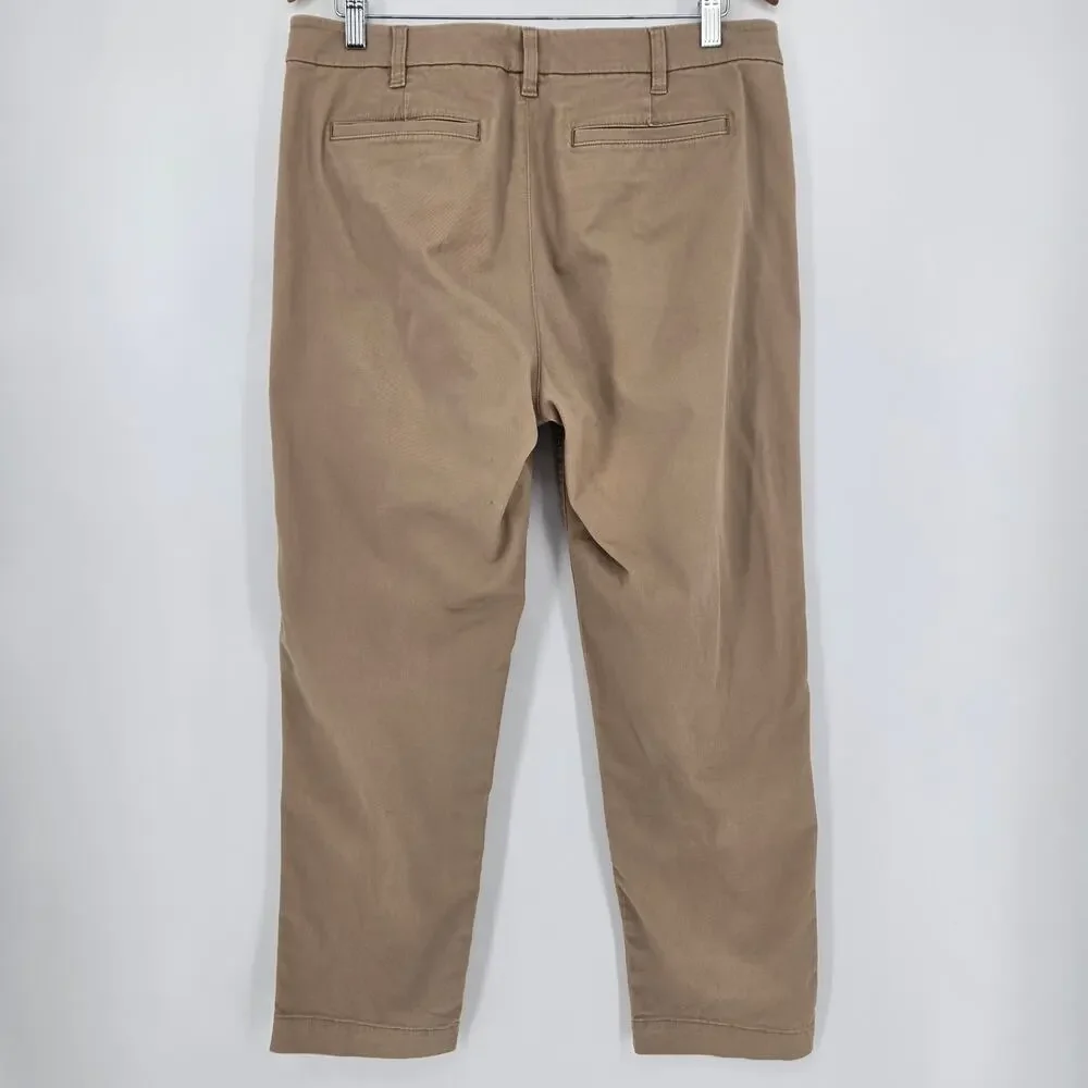 J.Crew Factory High-Rise Girlfriend Chino Size 10 Tan Khaki Cotton Stretch